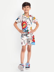 Flower Printed Co-ord set For Kids  ( Unisex )