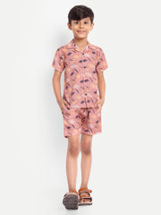 Brown Printed Co-ord set For Kids  ( Unisex )