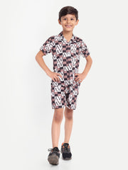 Box Printed Co-ord set For Kids  ( Unisex )