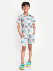 Multi Colour Printed Co-ord set For Kids  ( Unisex )