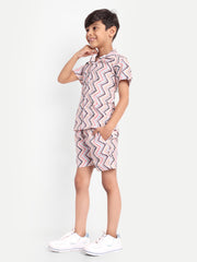 Trend Line Printed Co-ord set For Kids  ( Unisex )