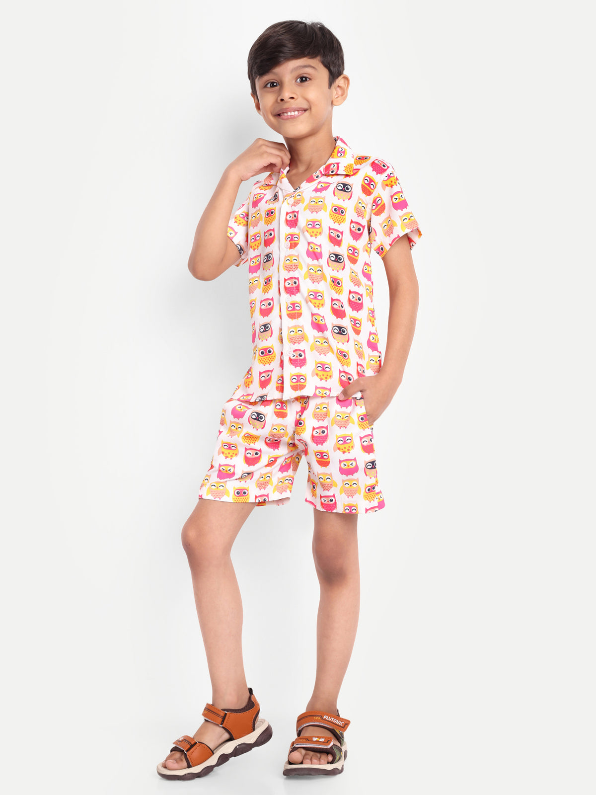 Animal Multi Colour  Printed Co-ord set For Kids  ( Unisex )