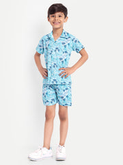 Coconut Tree Printed Co-ord set For Kids  ( Unisex )