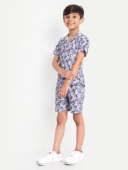 Leaves Pattern Printed Co-ord set For Kids  ( Unisex )