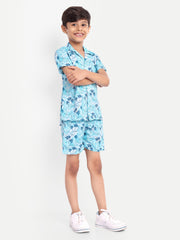 Coconut Tree Printed Co-ord set For Kids  ( Unisex )