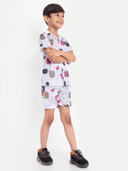 Sky Blue Printed Co-ord set For Kids  ( Unisex )