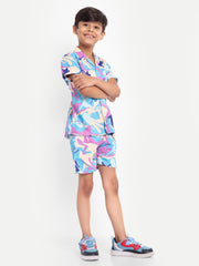 Multi Colour Printed Co-Ord Set For Kids  ( Unisex )