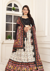 Stunning Printed silk Lehenga Choli, Dupatta set