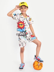 Flower Printed Co-ord set For Kids  ( Unisex )