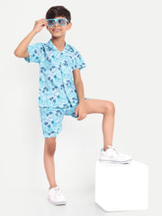 Coconut Tree Printed Co-ord set For Kids  ( Unisex )