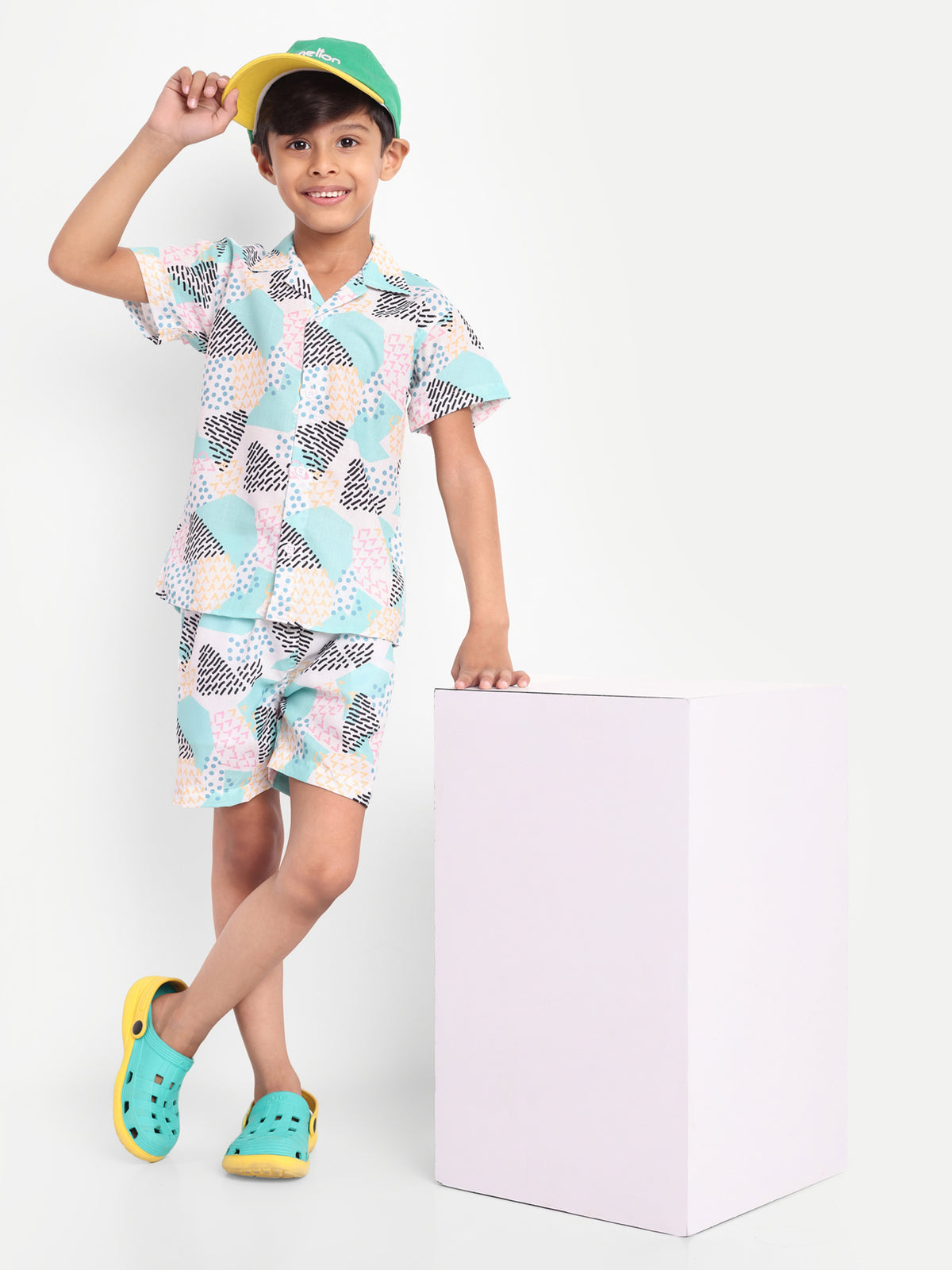 Multi Colour Printed Co-ord set For Kids  ( Unisex )