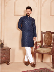 Indian Traditional Beautiful Man’s kurta and payjama Set With  Mirror Work