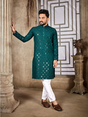 Indian Traditional Beautiful Man’s kurta and payjama Set With  Mirror Work