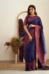 Women Banarasi Silk Saree with Woven Motifs