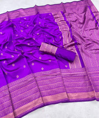 Women Banarasi Silk Saree with Woven Motifs