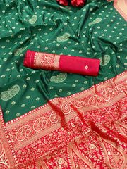 Spouse Green Woven Banarasi Silk Saree