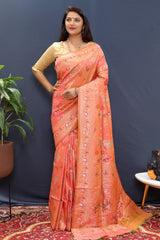 Pure Soft Silk Handloom Saree with Pure Jari Contrast Border