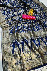 Pure Silk Handloom Saree with  Designer Jari Work