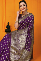Kanchipuram Pure Silk Handloom Saree with Siroski Work