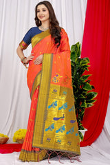 Kanchipuram Pure Silk Handloom Saree with Jari Work