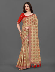 60 GRAM SILK SAREE WITH JAIPURI BANDHANI RICH JALAR PALLU