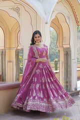 Faux Georgette Lehenga Choli With Dupatta Set