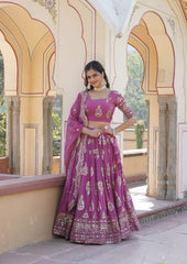 Faux Georgette Lehenga Choli With Dupatta Set