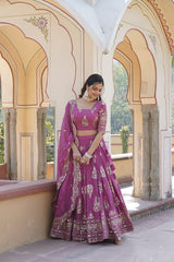 Faux Georgette Lehenga Choli With Dupatta Set