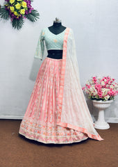 HEAVY EMBROIDERED SEQUENCE WORK LEHENGAS CHOLI WITH DUPATTA