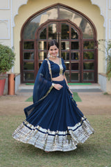 Rama Coloured Georgette with Sequence Work  Lehenga Choli with Dupatta