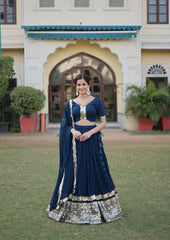 Rama Coloured Georgette with Sequence Work  Lehenga Choli with Dupatta