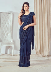 Ready to Wear Saree with Squin Work in Border