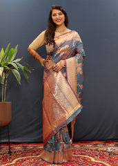 Pure Silk Saree With gold jari weaving Work