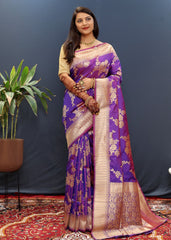 Pure Silk Saree With gold jari weaving Work