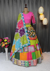 Multi Colour Lehenga With Real Mirror Work