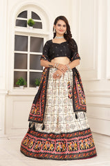 Stunning Printed silk Lehenga Choli, Dupatta set