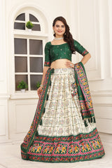 Stunning Printed silk Lehenga Choli, Dupatta set