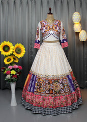 White Butter Silk Heavy Flair Lehenga Choli Set