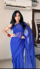 Ready to Wear Georgette Silk Saree with Beautiful Colour