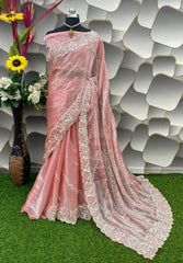 Jlmichoo Silk Saree with Beautiful Embroidery Sequence Design