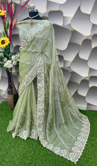 Jlmichoo Silk Saree with Beautiful Embroidery Sequence Design