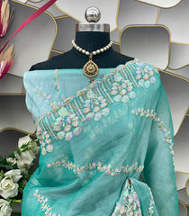 Jlmichoo Silk Saree with Beautiful Embroidery Sequence Design