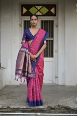 Raw Silk Two tone Weaving saree With Antique Design