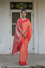 Raw Silk Two tone Weaving saree With Antique Design