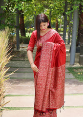 Soft Ikkat Cotton Saree with Traditional Weaving Pattern