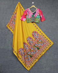 Multi Colour Butter Silk With Digital Print Lehenga Choli Set