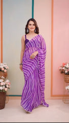 Ready To Wear Georgette Silk Saree With Laheriya design