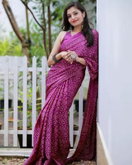 Silk Bandhani Saree with luxury Pattern