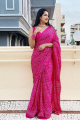 Silk Bandhani Saree with luxury Pattern