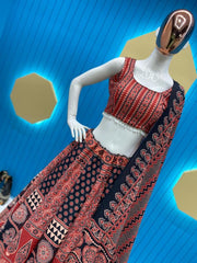 PRINTED AND  KODI LACE LEHENGA CHOLI WITH DUPATTA